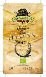 Bio almapálinka - Golden 500ml 46% /Virágoskút Kft./
