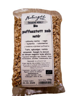 Bio puffasztott zab natúr 100g (Naturgold Kft.)